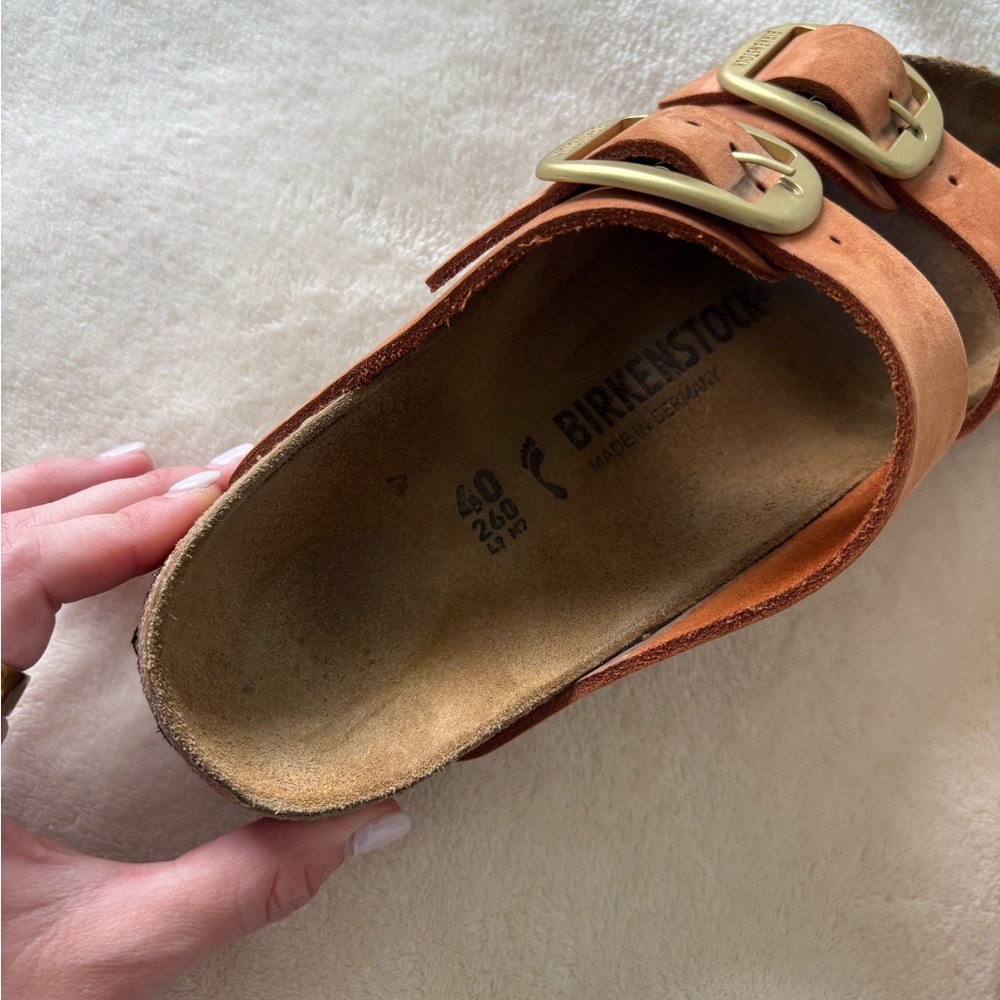 Birkenstock Arizona Big Buckle Nubuck Leather in Burnt Orange - Picture 3 of 3